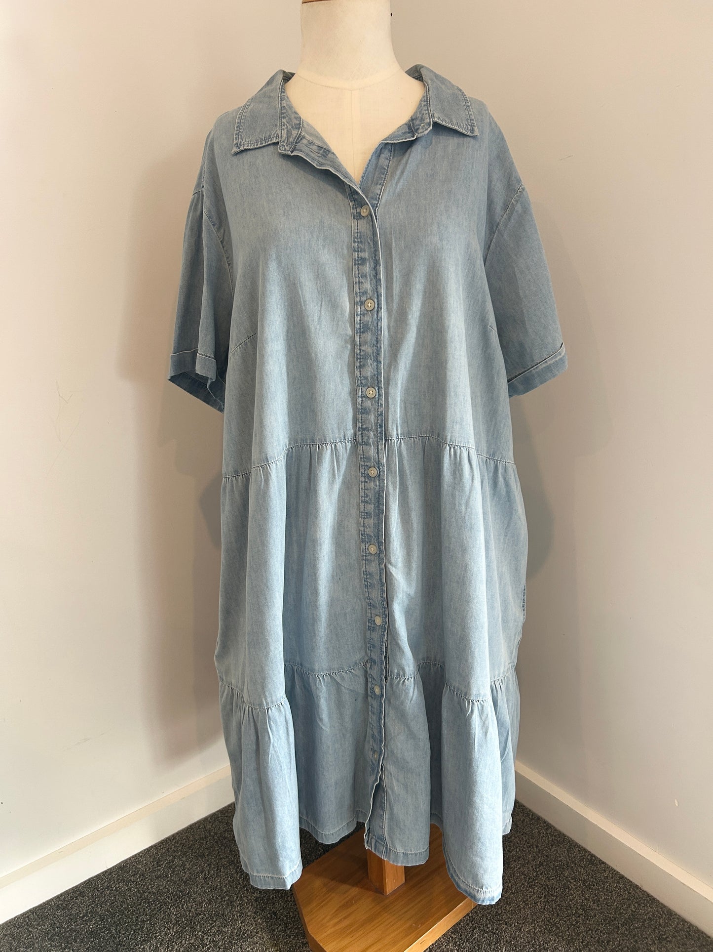 GAP denim tiered button down dress (XXL)