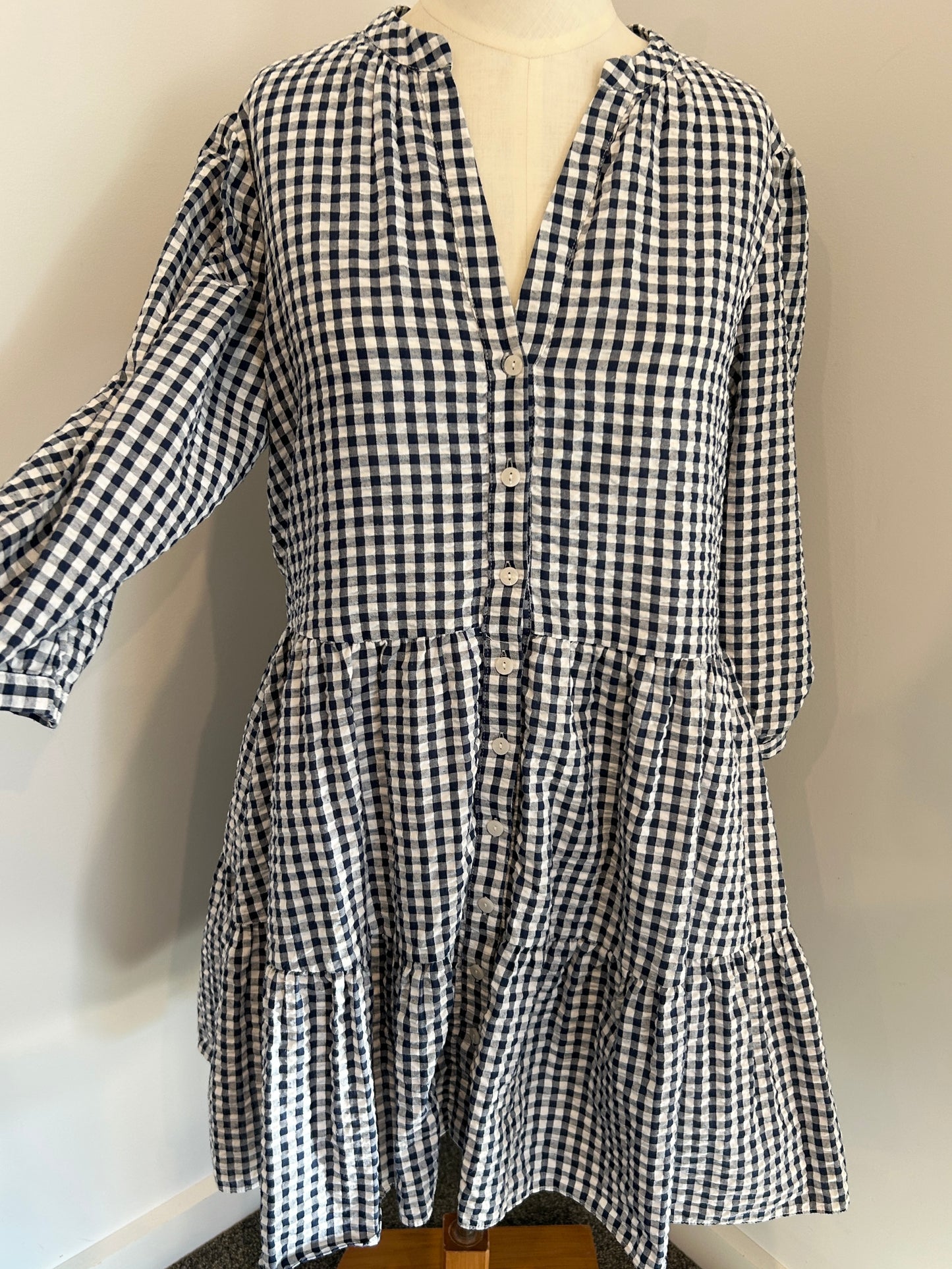 Forever New tiered button down dress (10)