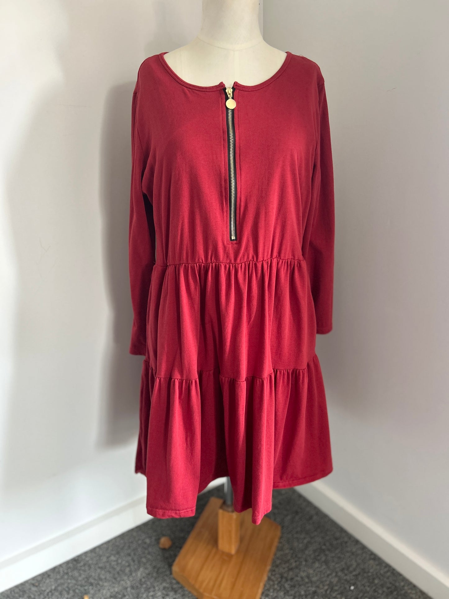 Esther & Albie red tiered dress (14)