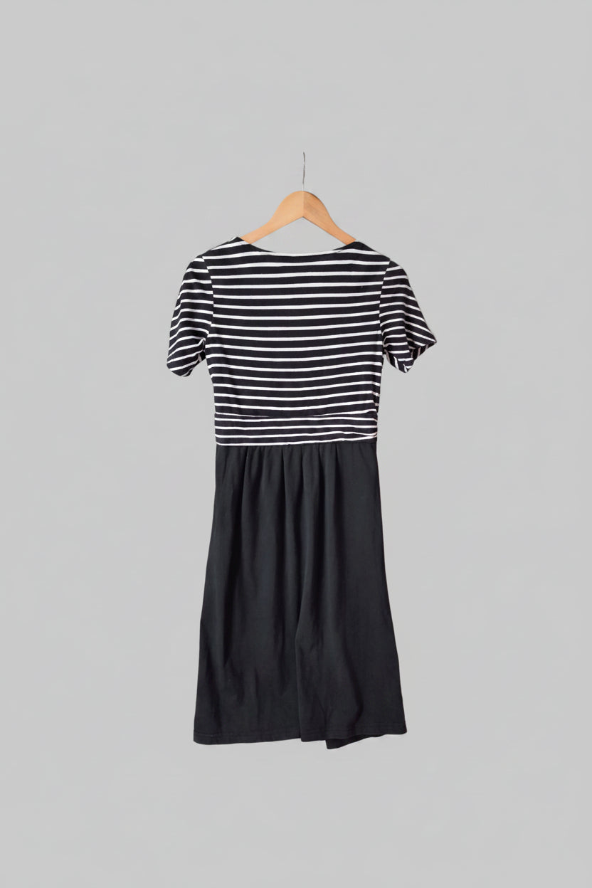 Angel Maternity Black and White Stripe Dress (S)