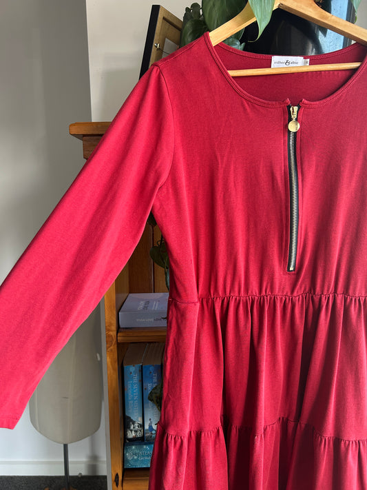 Esther & Albie red tiered dress (14)