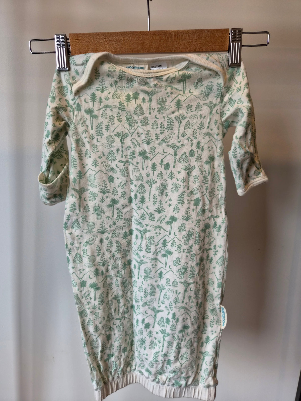 Woolbabe Merino/Organic Cotton Gown (0-3m)