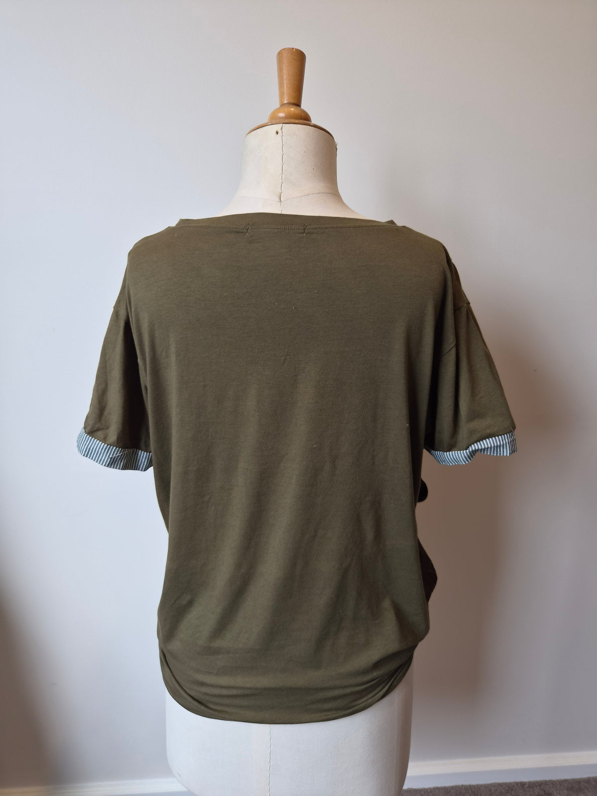 Milkbar Khaki Stripe Side Tie Top (M)