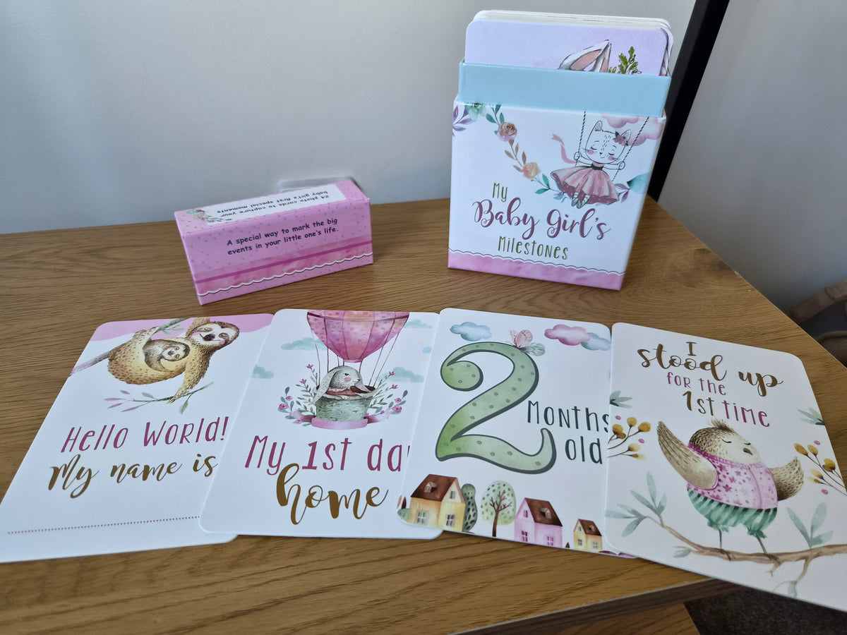 Baby Girl Milestone Cards