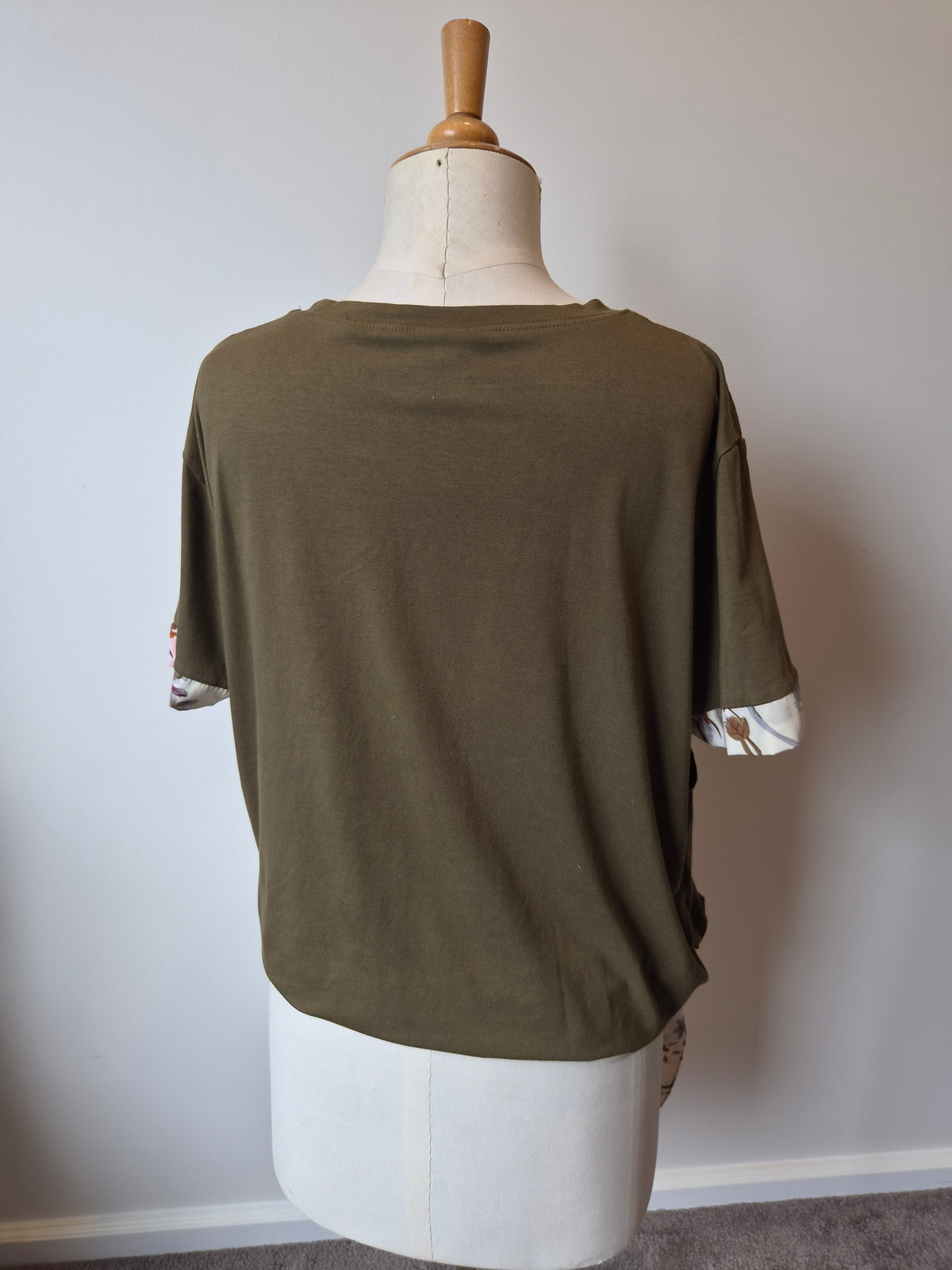 Milkbar Khaki Floral Side Tie Top (L)