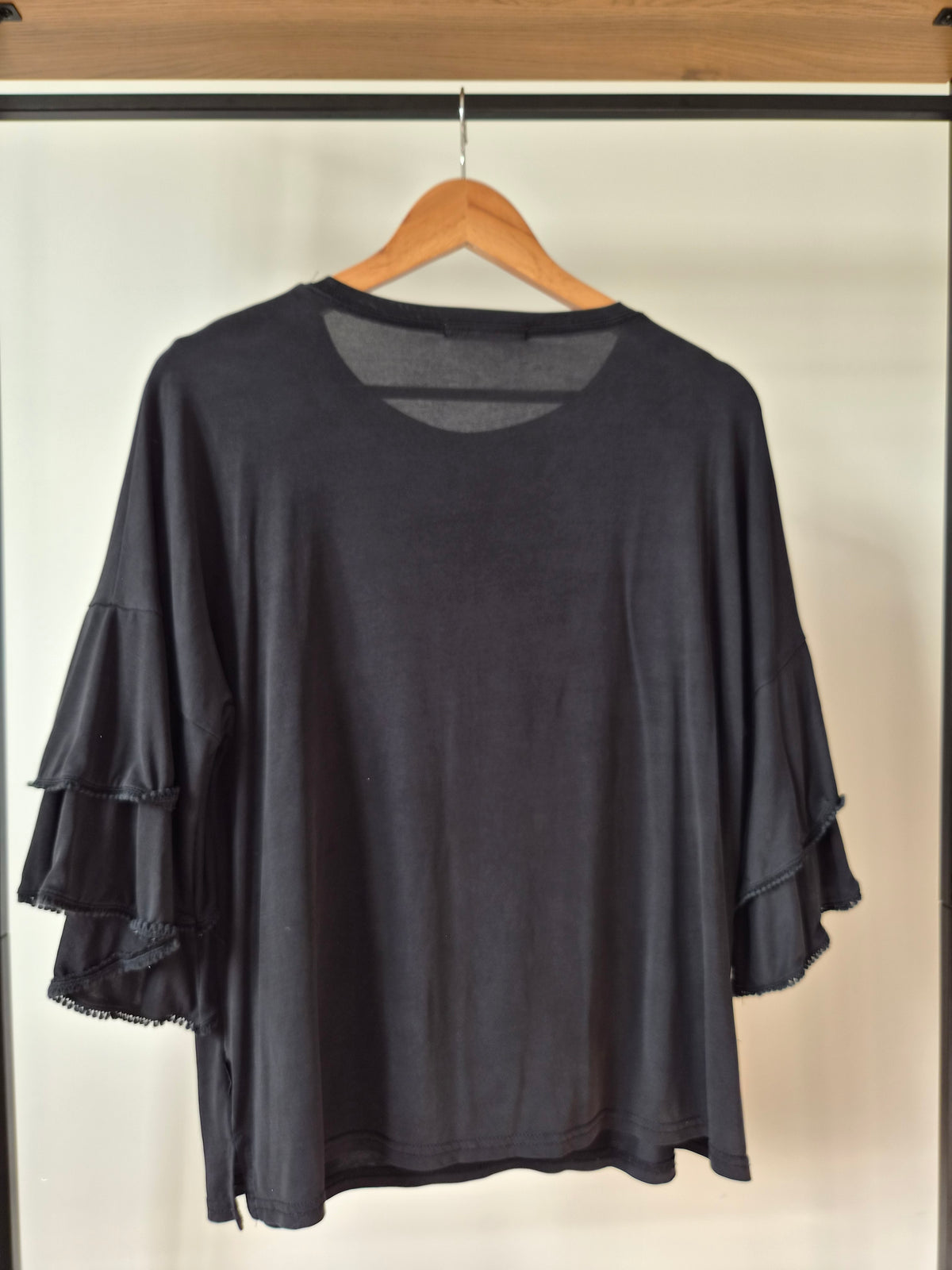 Milkbar Black Flowy Top (M)