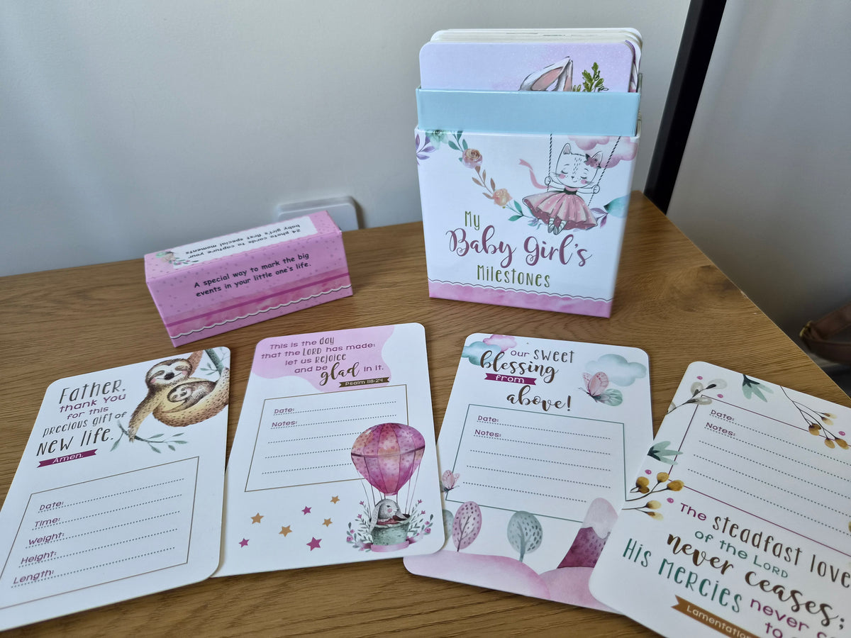 Baby Girl Milestone Cards