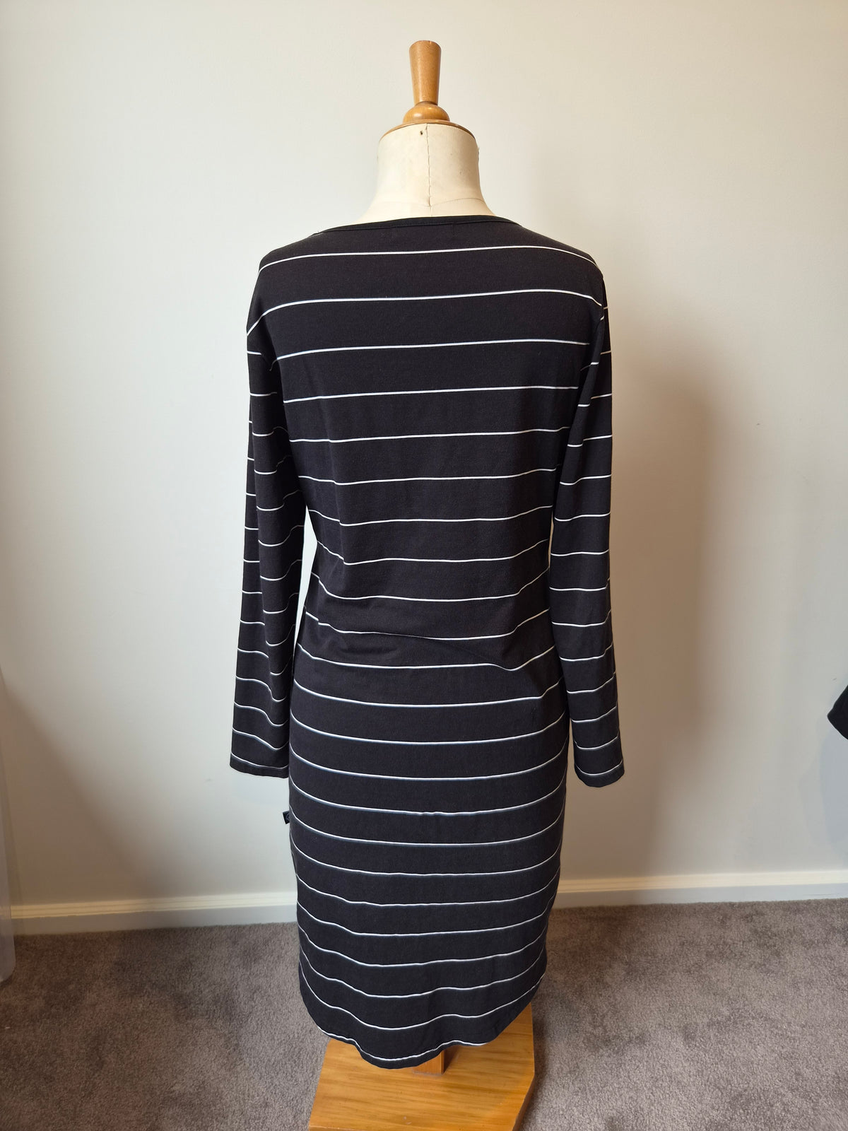 Addison Black Striped L/S Dress (12)