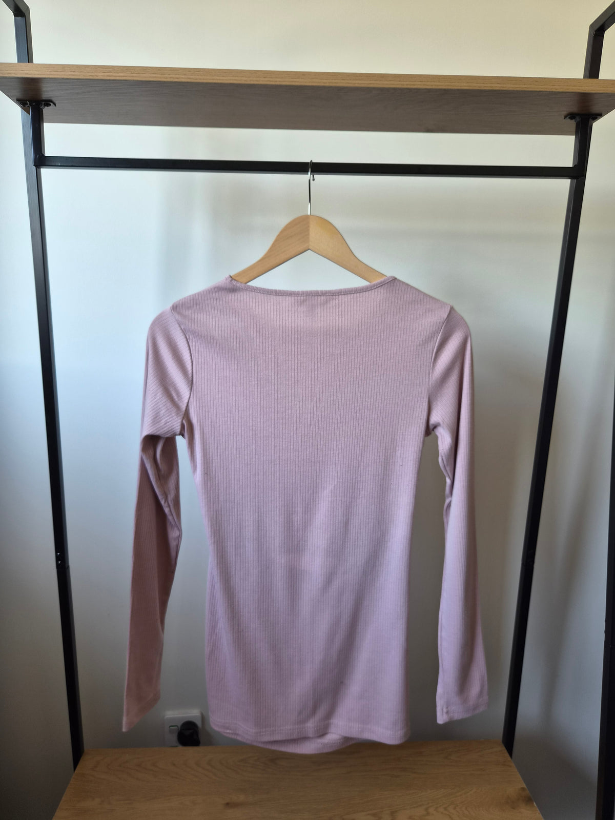 Ripe Maternity Pink Ribbed Top (S)
