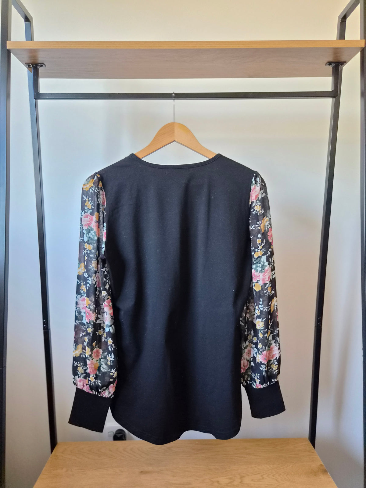 Addison Top with Sheer Floral Sleeve (10)