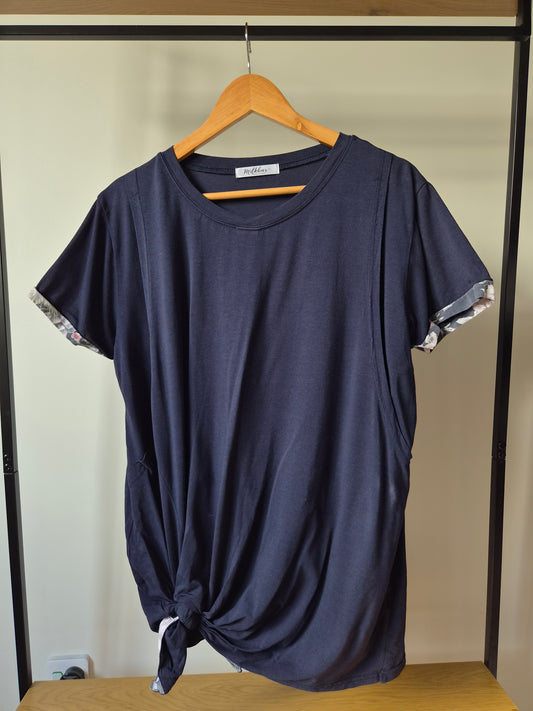 Milkbar Navy Side Tie Top (M)