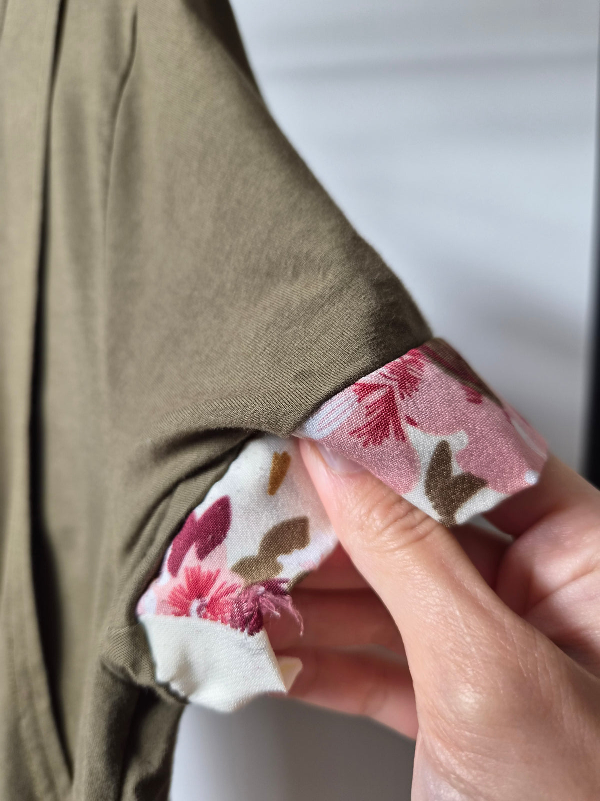 Milkbar Khaki Floral Side Tie Top (L)