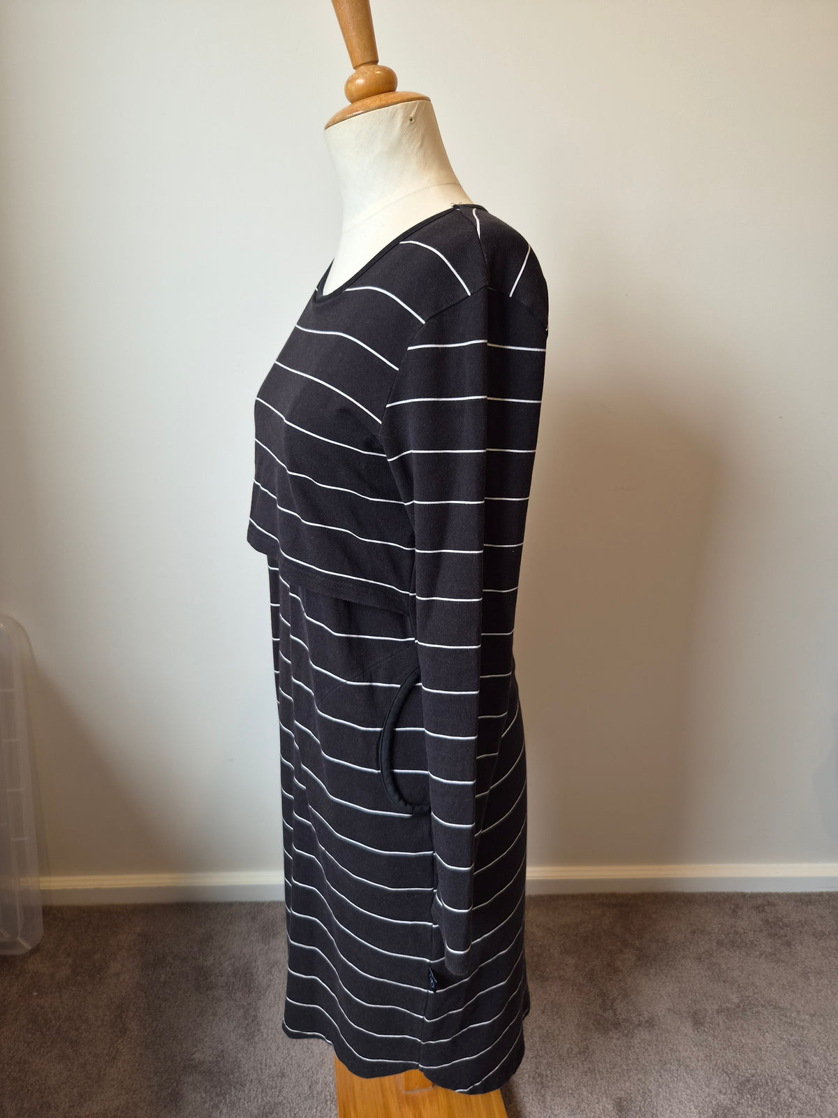 Addison Black Striped L/S Dress (12)