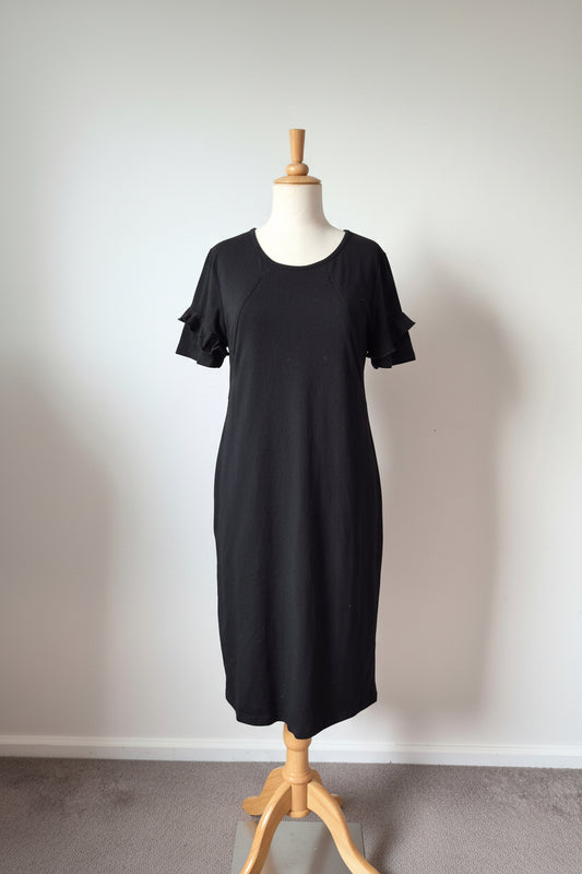 Addison Black Flutter Sleeve Dress (10)